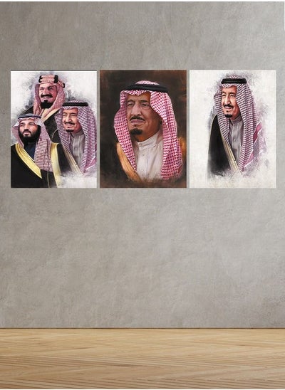 Buy Decorative Wall Art Painting With the king Design, 3 Pieces,Size 120x60cm in Saudi Arabia