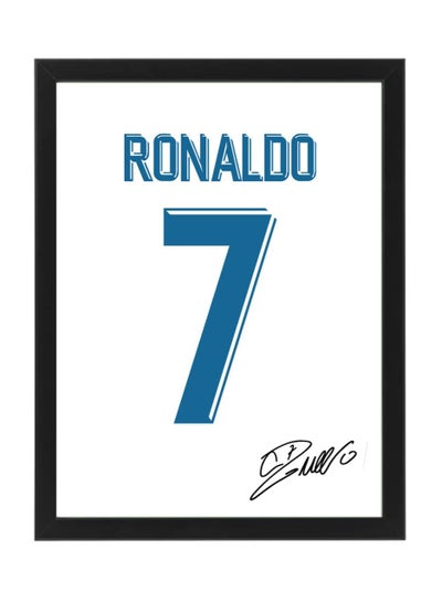 Buy Ronaldo Real Madrid Autographed Jersey Poster with Frame 30x40cm in UAE