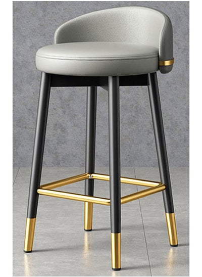 اشتري Modern Green Velvet Counter Height Bar Stool with Back Gold Metal Breakfast Bar Stool في الامارات