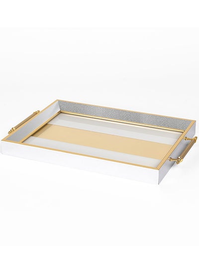 Buy Victoria Tray, Gold & White - 53x33.5 cm in UAE