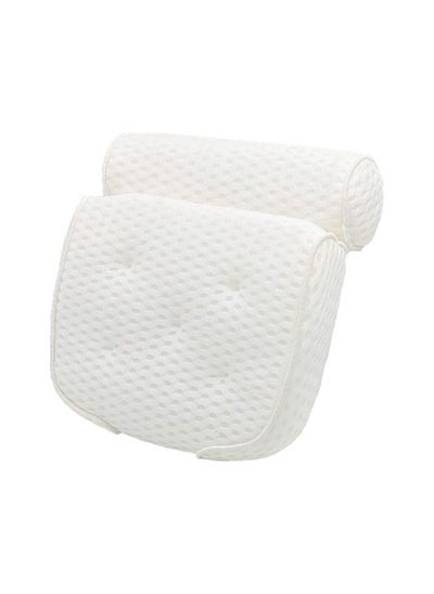 Buy 4D Knitting Fabric Bathtub Pillow 7 Suction Suction Spa Bath Bath Bathroom Pillow Bathtub support neck in UAE