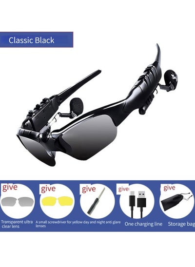 Buy M MIAOYAN bluetooth glasses sunglasses listening to songs  calling navigation polarized wireless smart headphones driving multi-function glasses in Saudi Arabia