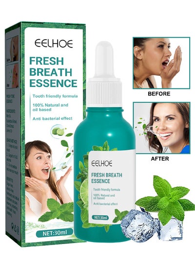 Buy Fresh Breath Oral Care Essence, Natural Breath Freshening Drops For Bad Breath And Dry Mouth, Fresh Breath Essence With Mint Oil, Bad Mouth Smell Removing Drops, Travel Size Concentrated 30ML in UAE