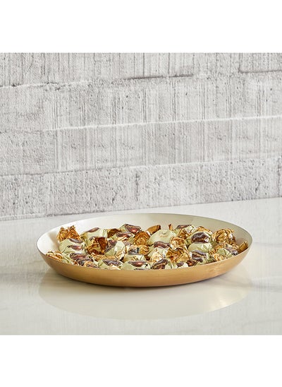 اشتري Metal Round Enamelled Decorative Tray 25.5 x 2.5 x 25.5 cm في الامارات