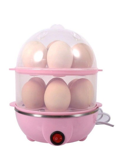 Buy Multi-Function Electric 2 Layer Egg Boiler Cooker &Steamer, Double Layer Egg Boiler Electric Automatic off 12 Egg Poacher for Steaming, Cooking, Boiling and Frying, 400 Watts in UAE