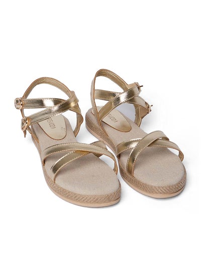 Buy Fancy Faux Leather Sandals With Peep Toe & Strap Design And Jute-Lined Sole. in Egypt