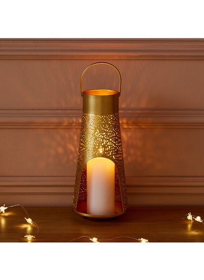 اشتري Flicker Etched Decorative Metal Lantern 13 x 27 x 13 cm في الامارات