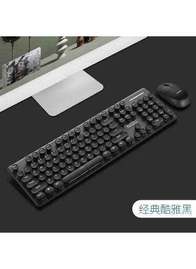 اشتري Wireless Punk Mechanical Keyboard Mouse Combo for Office Xinmeng N520 wireless set Black في السعودية