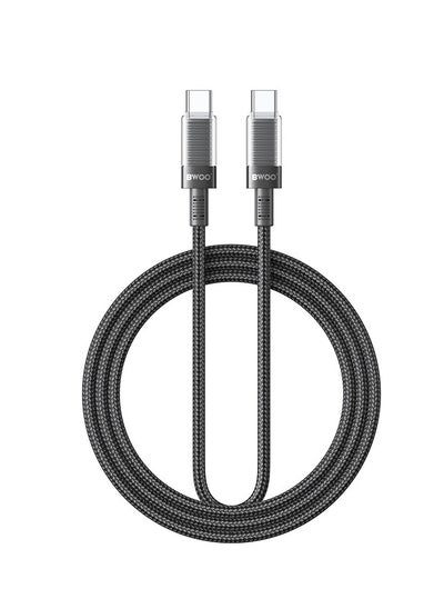 Buy Bwoo Charging & Data Cable   USB-C to USB-C cable PD 60W nylon braided 1M for Iphone, Ipad & Android in UAE