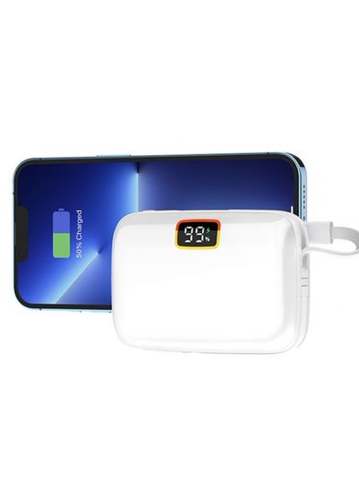 اشتري Mini Power Bank RPP-P33 22.5W + PD20W 10000MAH (BUILT-IN TYPE-C + LIGHTNING CABLE) - White في مصر