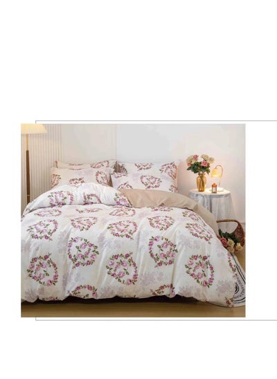 اشتري Petals and Floral Designs Single-Size Duvet Cover Set, Multicolour -160x210cm, Fitted sheets size (120x200)+30cm Cotton+Polyester في الامارات