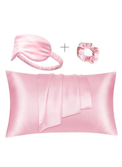 Buy Silk Pillow Case Silk Eye Cover Silk Hair Scrunchies for Women in UAE