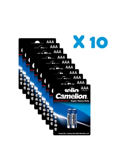 Buy Camelion Super Heavy Duty Batteries R03P-AAA-2 Pack x10 in Egypt