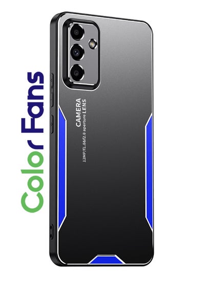 Buy For Samsung Galaxy A55 5G Cell Phone Case Matte Aluminium Alloy+TPU+PC Anti-fingerprint Back Shell - Blue in Saudi Arabia