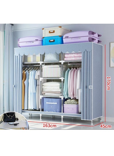 Buy Premium Wardrobe Clothes Storage Organizer Fabric Wardrobe For Clothing 163*45*170 in Saudi Arabia