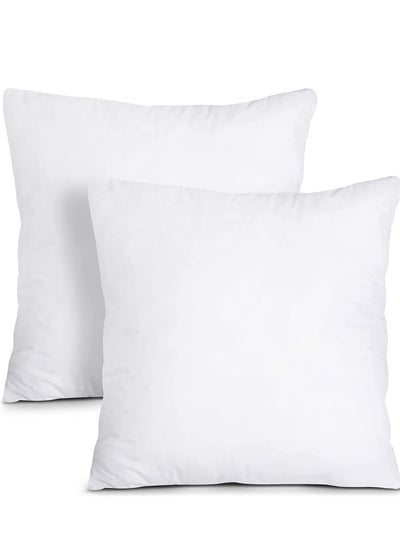 اشتري Maestro Luxury Cushion Filler 100% Cotton Downproof outer fabric 450 grams with Microfiber filling Single Cord Piping, Size: 50 x 50, White في الامارات