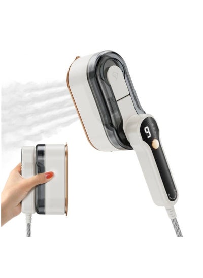 Buy Portable Travel Iron Clothes Steamer, 2 in 1 Handheld Steam Remover for Garments, 3 Steam Levels, 10s Fast Heat up, 150ml Water Tank, Lcd Screen in UAE