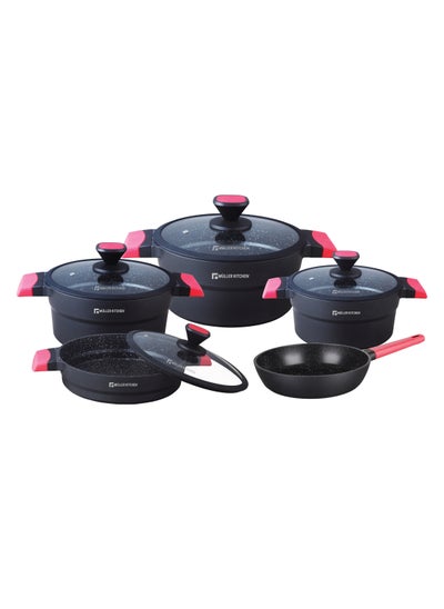 Buy 9-Piece Die-Cast Aluminum Nonstick Cookware Set in UAE