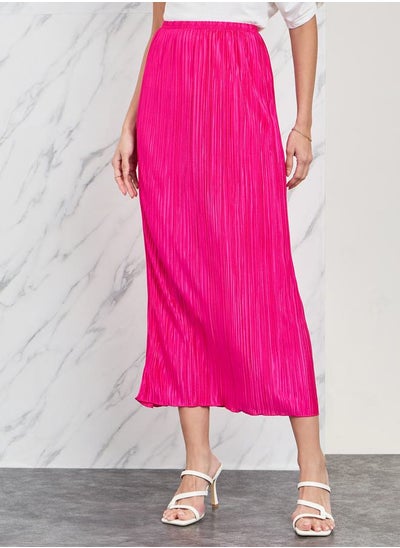 Buy Pleated Satin Midi Skirt in Saudi Arabia