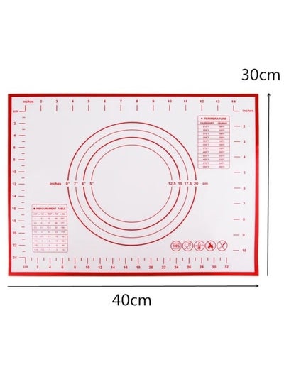 اشتري مفرش للخبز مقاوم للالتصاق مصنوع من السيليكون والالياف الزجاجية مقاس 40×30 سم لفرد العجين والكيك في مصر