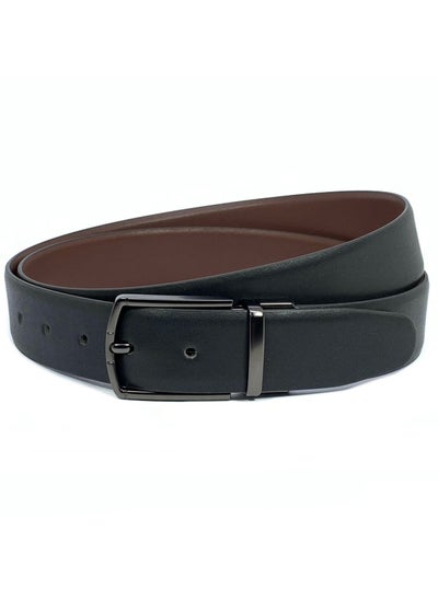 Buy Classic Milano Genuine Leather Reversible Belt for Men | Black & Brown Formal Belt for Business or Office Wear | Men's Leather Belt in UAE