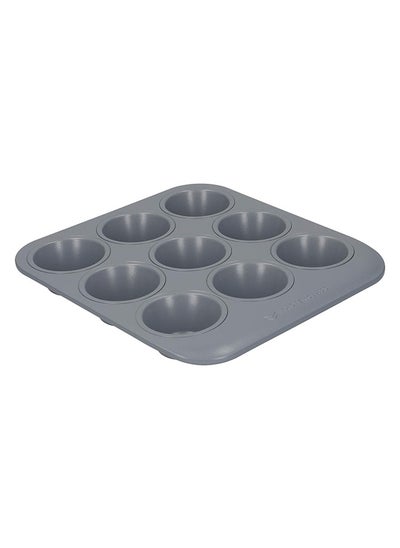 Buy MasterClass Smart Ceramic Muffin Tray with Robust Non Stick Coating, Carbon Steel, 24 x 22cm Stackable 9 Hole Cupcake Tin in UAE