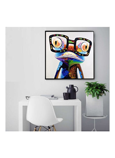 اشتري Funky Frog Hand Painted Art Painting With Frame 67x67 Cm في الامارات