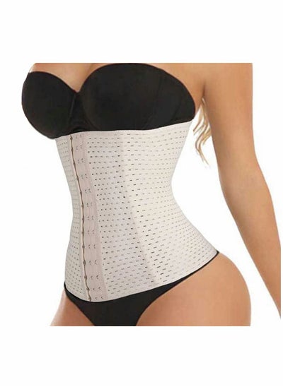 Buy Women's Waist Trainer Corset Tummy Control Shapewear Waist Cincher Breathable and Invisible High Waisted Body Shaper, Beige Size M in UAE