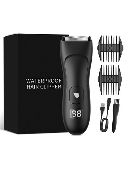Buy Rechargeable Waterproof Hair Clipper and Hair Trimmer, Wet and Dry Shaver for Sensitive Areas - LED Digital Display in Saudi Arabia