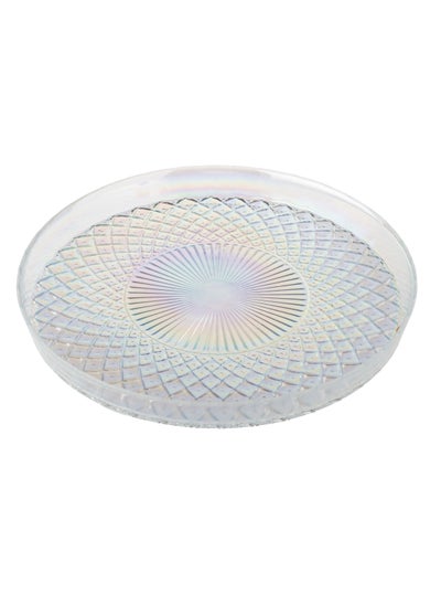 Buy Glass Serving Dish For Sweets Chocolate And Fruits Multi-Use Size 35 Cm Depth 5 Cm in Saudi Arabia