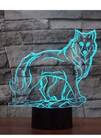 Buy Wolf Multicolor Night Light with Remote Control 16 Colors LED Touch lamp Table Lamp Bedroom Decoration Lamp Children's Gift in UAE