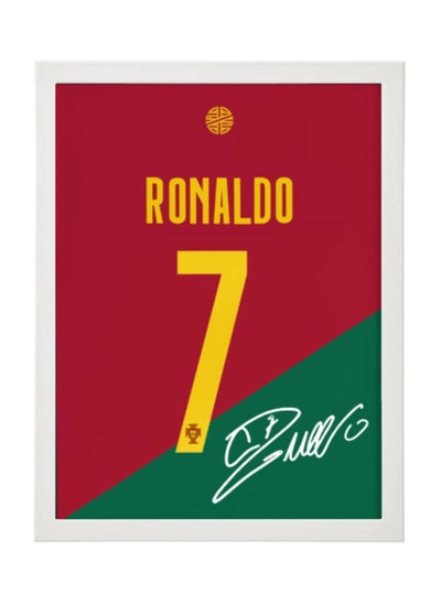 اشتري Ronaldo Portugal Autographed Jersey Poster with Frame 30x40cm في الامارات