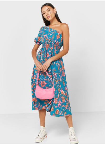 Buy One Shoulder Printed Dress in UAE