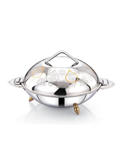 Buy Stainless Steel Hotpot Taif Luxury Style Casserole 26cm-2500ml in UAE