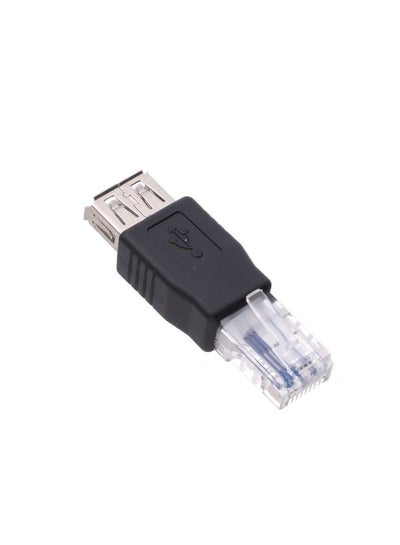اشتري keendex kx1742 USB Type A Female to RJ45 Male Ethernet LAN Plug for Router Socket Adapter black 1742 في مصر