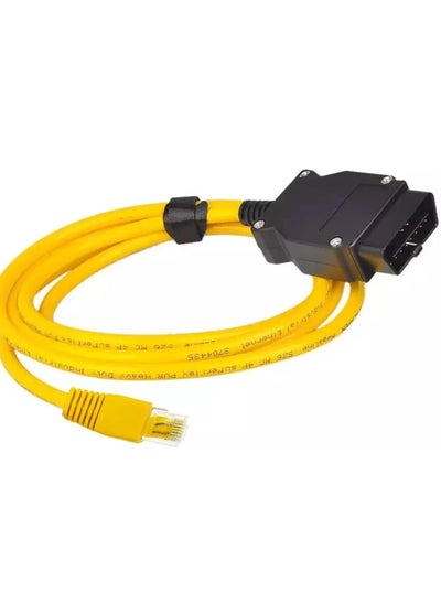 Buy ENET OBD2 Adaptor with Ethernet Rj45 Cable - works with I-COM, E-SYS, I-STA, Bootmod3, Bimmercode, MHD for BMW E/F/G Series & Toyota Supra MK5 Coding & Diagnostic (With Ethernet Cable) in Saudi Arabia