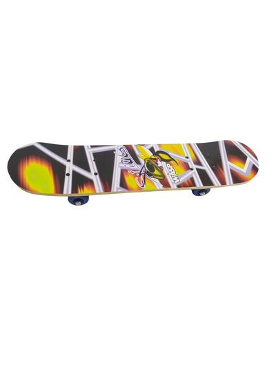 اشتري skateboard By FunZz Size 59 X 15 Cm ,Double Kick Concave Skate Board, Complete Skate Board Wood Outdoor Medium Board for Teens Beginners Girls Boys Kids في السعودية