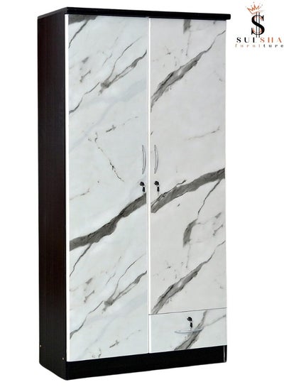 Buy 2 Door Wooden Wardrobe Cabinet Cupboard Engineered Wood Perfect Modern Stylish Heavy Duty in UAE