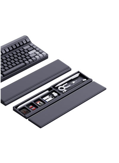 اشتري Ergonomic Memory Foam Keyboard Wrist Rest with Anti-Slip Base and Storage Case for Home and Office Use في السعودية