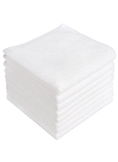 اشتري Microfiber Cleaning Cloths White-8PK, Strong Water Absorption, Lint-Free, Scratch-Free, Streak-Free, Dish Towels White (11.5in.x11.5in.) في الامارات