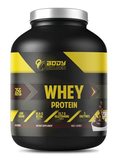 Buy Body Builder 100% Whey Protein Support Muscle Growth and Repair, Fast Absorption, Coffee Flavour 4 Lbs in Saudi Arabia