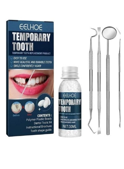 Buy 30ml Moldable Teeth Glue 4 Dental Tools Temporary Tooth Filling Set Difficult to Deform Smile Confidently in Saudi Arabia