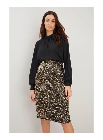 Buy Gold Sequin Skirt in UAE