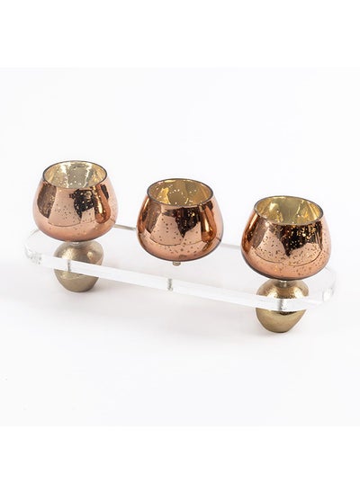 Buy Ombre Candle Holder, Copper - 28x11.5 cm in UAE