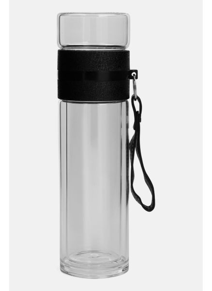 Buy Double Wall Glass Bottle With Infuser, Transparent in UAE