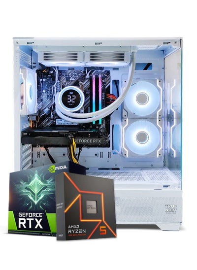 اشتري True Nort Gaming PC، معالج AMD Ryzen 5-7600X، بطاقة رسومات RTX 4060، 16 جيجابايت RAM، 1 تيرابايت SSD، مبرد سائل 240 مم، ويندوز 11 برو، صندوق أبيض في الامارات