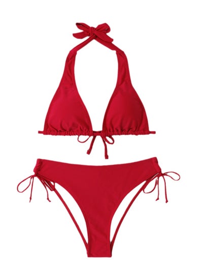 Buy New swimsuit strappy bikini solid color swimsuit beach vacation bikini in Saudi Arabia