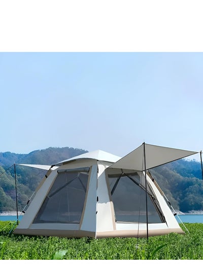 Buy Automatic Camping Tent 6 Persons (240X240X150) CM,Instant Automatic Pop Up Dome Tent,Portable Windproof Lightweight for Family Backpacking Hunting Hiking Outdoor Beach Tent and Picnic Tent-Beige in UAE