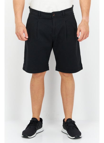 Buy Men Solid Chino Shorts, Black in Saudi Arabia