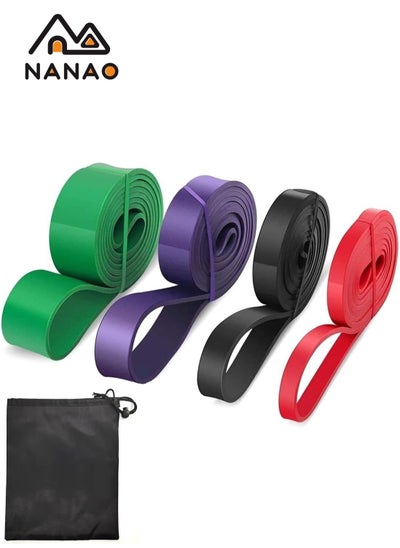 Buy 4 Piece Stretch Resistance Bands,Pull up Assist Bands Stretch Bands, Mobility Bands, Powerlifting Bands For Resistance Training, Physical Therapy And Home Workout with Carrying Bag in Saudi Arabia